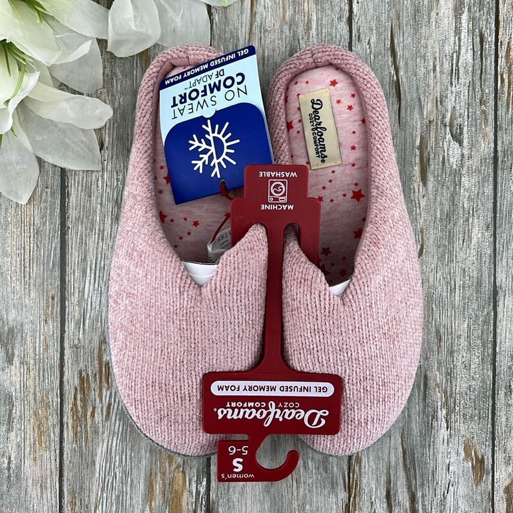 Dearfoams Cozy Comfort Chenille Clog Slippers Shoes Size 6